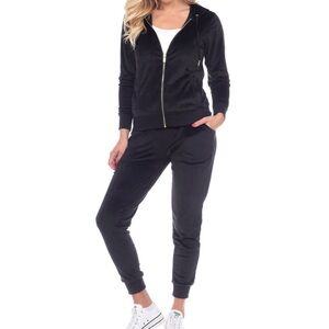 White mark velour tracksuit